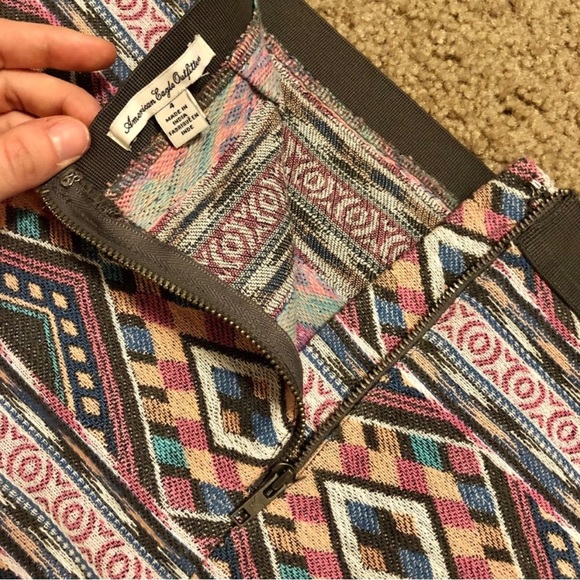 American Eagle Outfitters multi print Aztec Boho Mini Skirt size 4-6 - Picture 6 of 6